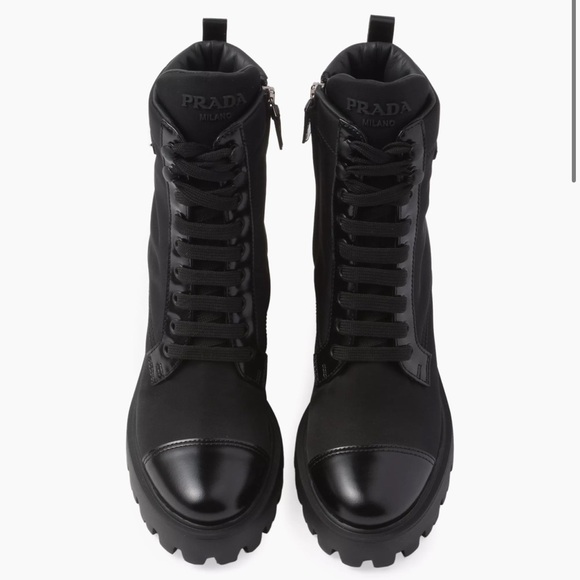 New Prada Re-Nylon and Leather Booties in Black Nero 39 - Picture 5 of 13